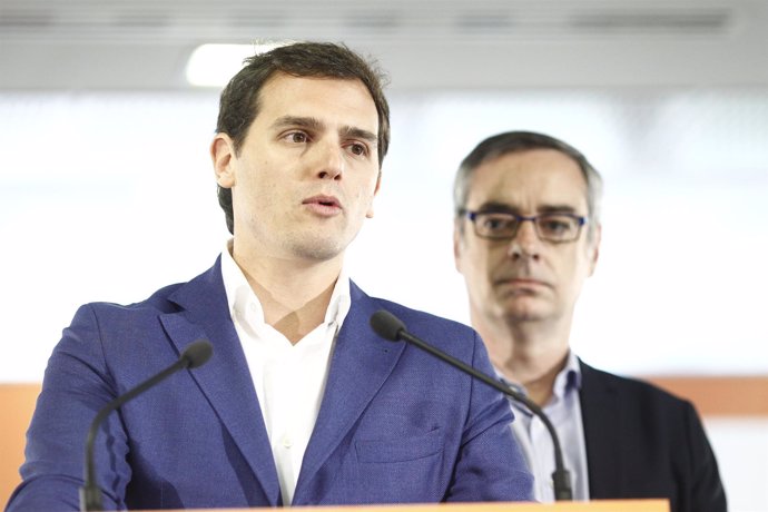 Albert Rivera en una rueda de prensa