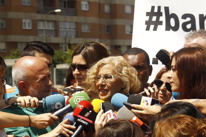 Manuela Carmena tras hablar con el presidente de Bankia