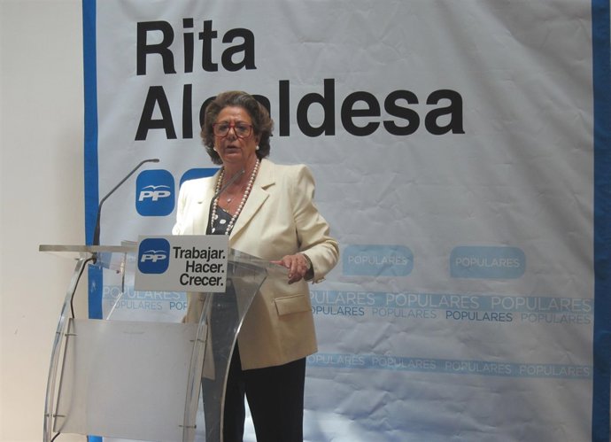 Rita Barberá durante la presentación de su programa electoral