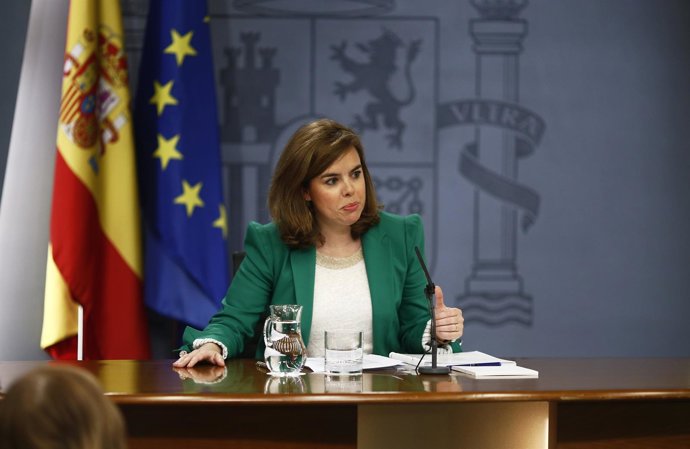 Soraya Santamaría tras el Consejo de Ministros