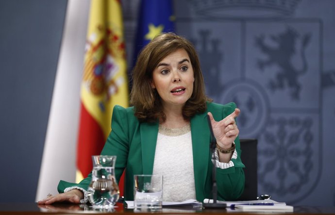 Soraya Santamaría tras el Consejo de Ministros