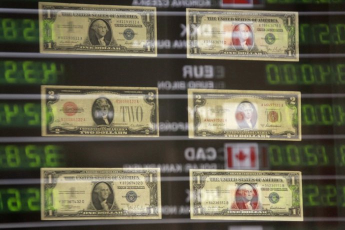 U.S. Banknotes are seen at currency exchange office in Warsaw