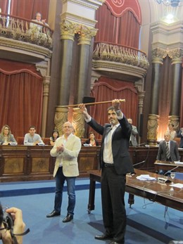 Eneko Goia toma posesión como alcalde de San Sebastián.