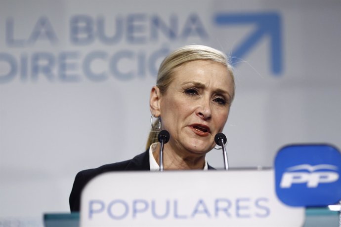 Cristina Cifuentes en la noche de las elecciones autonómicas y locales