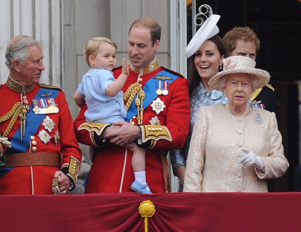 HM the Queen is joined by the Prince of Wales and Duke and Duchess of Cambridge 