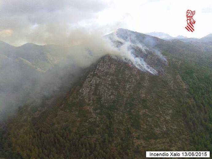 Incendio forestal en Xaló
