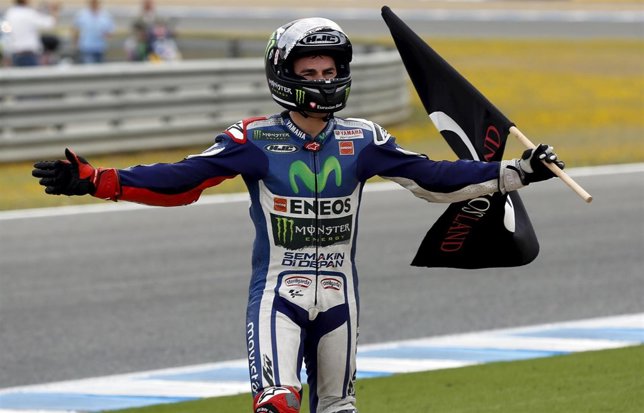 Jorge Lorenzo celebra el triunfo