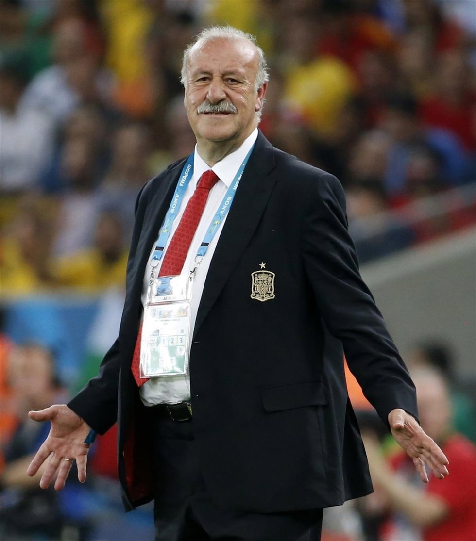 Vicente del Bosque durante el partido ante Chile