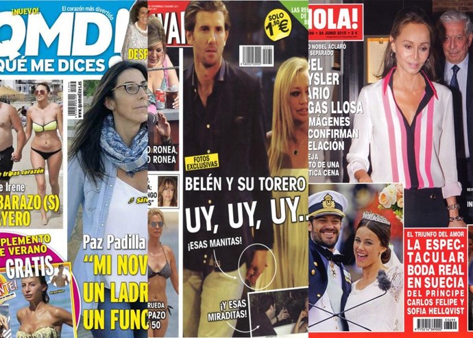 Imágenes Preysler y Vargas Llosa o Belén Esteban y tonteo lancho