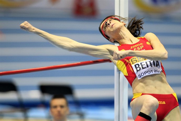 Ruth Beitia en el Mundial de Sopot de pista cubierta