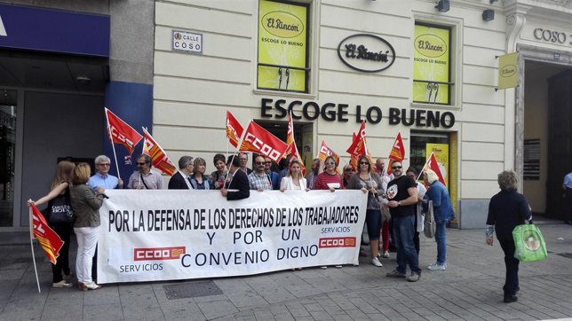 Concentración de CC.OO. De este lunes.