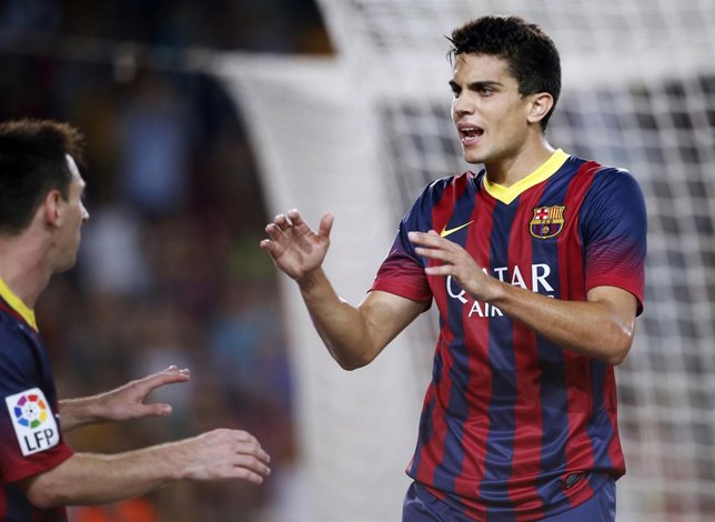 Leo Messi y Marc Bartra (Barcelona)