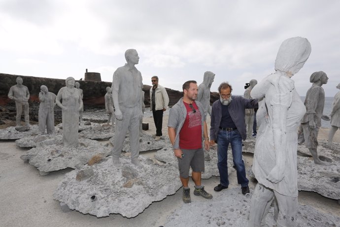 Esculturas de Jason deCaires Taylor,que formarán el Museo Atlántico de Lanzarote