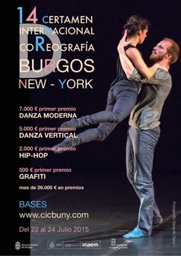 Cartel del XIV Certamen Internacional de Coreografía Burgos-Nueva York 