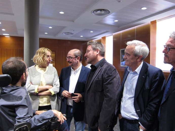 Reunión del PSOE, Podemos, CHA e IU