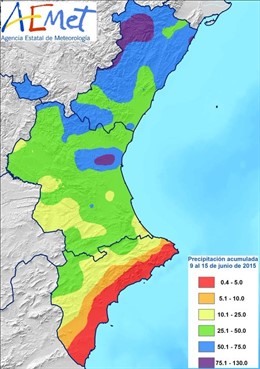Precipitaciones acumuladas en la Comunitat Valenciana