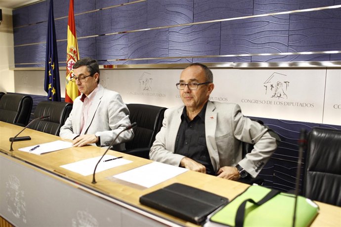 José Luis Centella y Joan Coscubiela en el Congreso