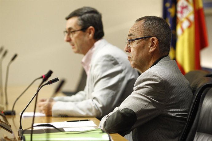 José Luis Centella y Joan Coscubiela en el Congreso