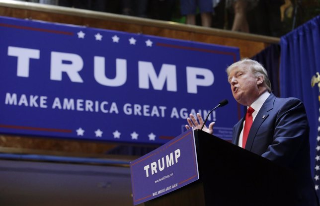 El empresario estadounidense Donald Trump anuncia su candidatura