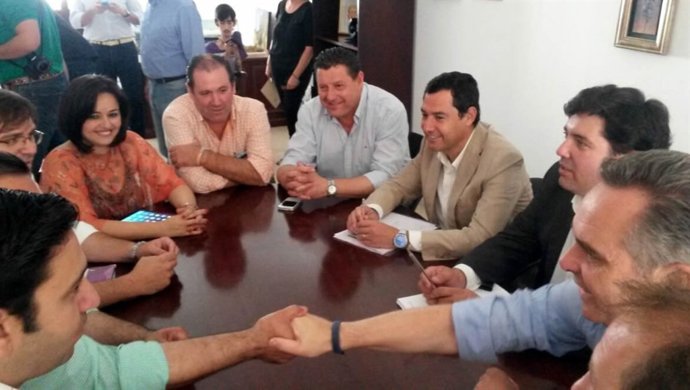 Juanma Moreno, hoy en Lora del Río