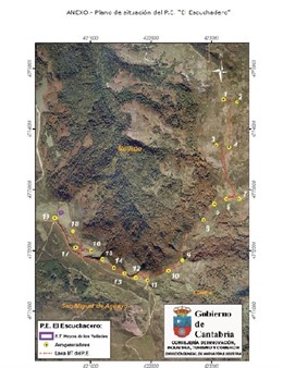 Ubicación del parque eólico El Escuchadero
