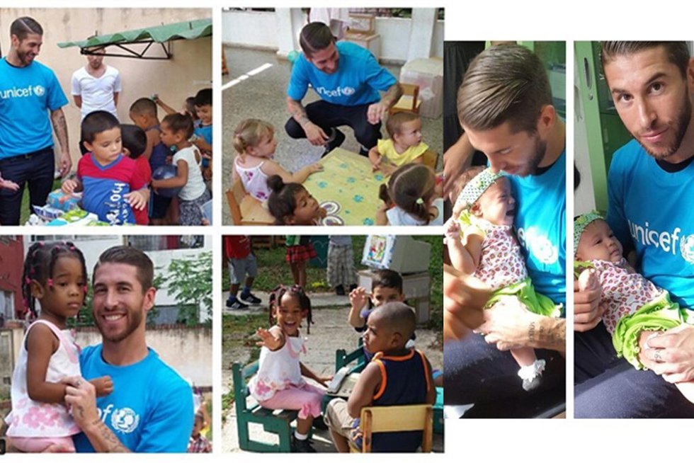 Sergio Ramos, todo ternura con los niños de La Habana