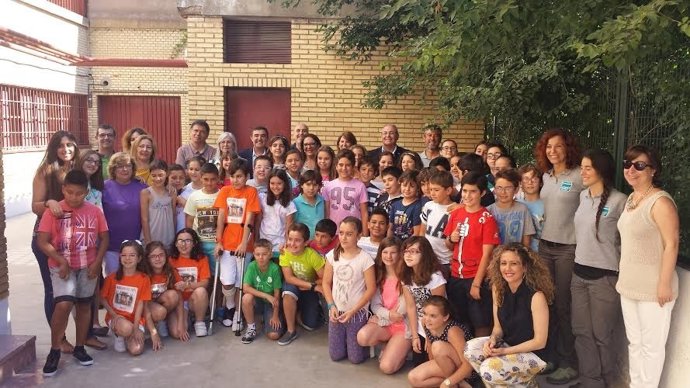 Niños onubenses participan en 'Mi marisma, mi escuela'.
