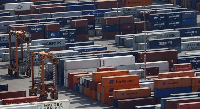 View of a cargo terminal at the Port of Barcelona