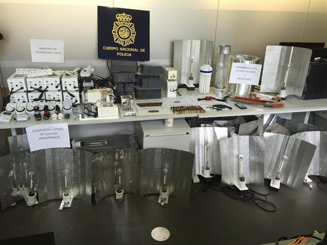 Drogas y armas incautadas por los agentes