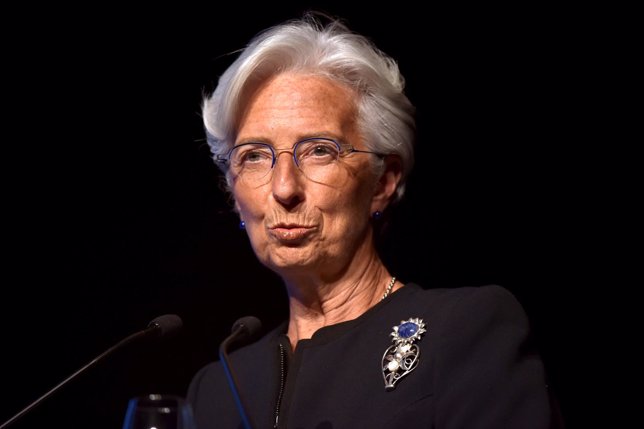 International Monetary Fund Managing Director Lagarde speaks during a conference