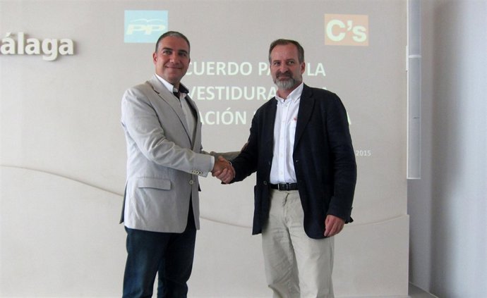 Elías Bendodo, PP, y Gonzalo Sichar, Ciudadanos, en Diputación