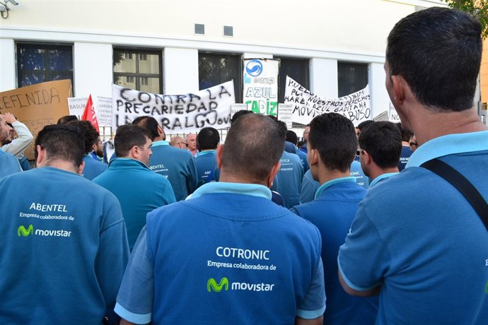 Concentración de trabajadores de empresas colaboradoras de Telefónica