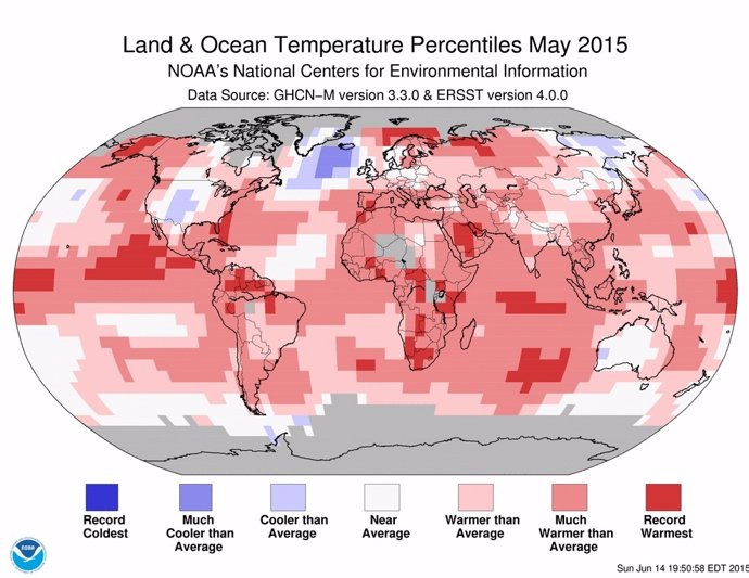 Mapa de temperaturas de mayo de 2015