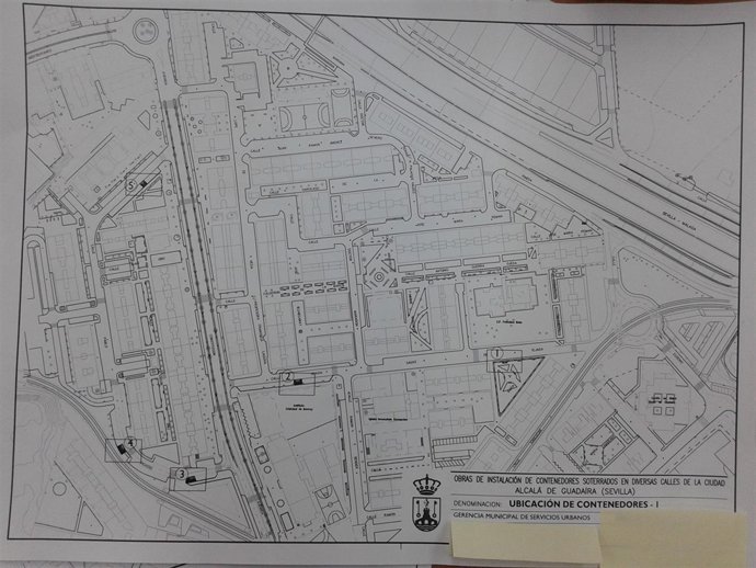 Plano de los contenedores soterrados en La Paz. 