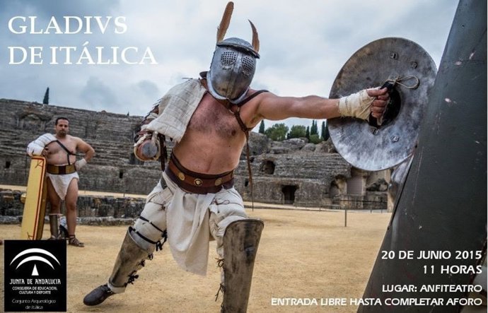 Cartel de la nueva jornada de recreación de Itálica.