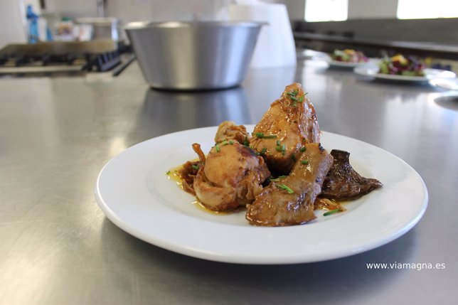 Pollo a la cazuela con coñac