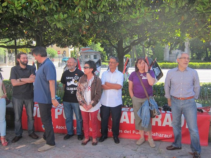Acto de apoyo a Haddi, en Oviedo. 