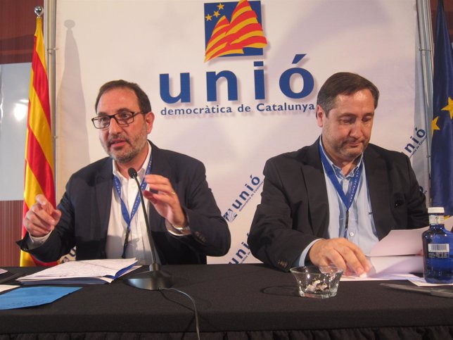 El secretario general de UDC, Ramon Espadaler, y Josep Maria Pelegrí