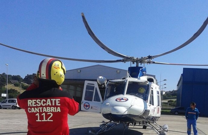 Salida del helicóptero del 112