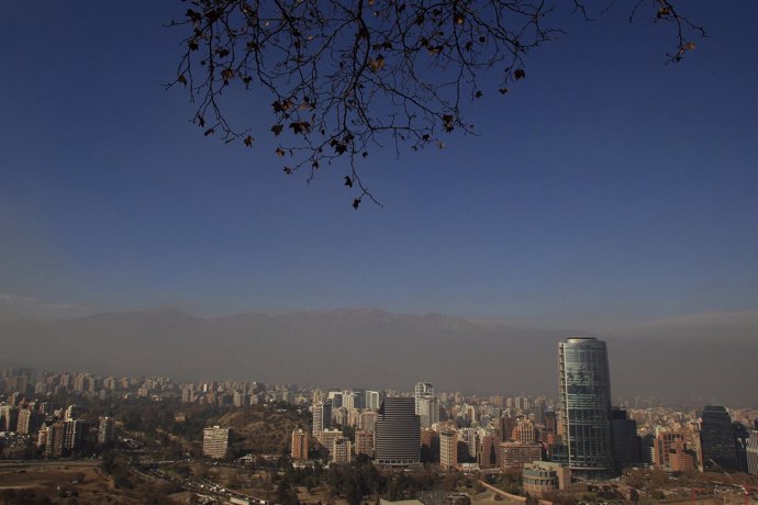 A general view of Santiago under a heavy layer of smog