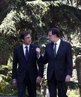 Passos Coelho y Rajoy en La Moncloa
