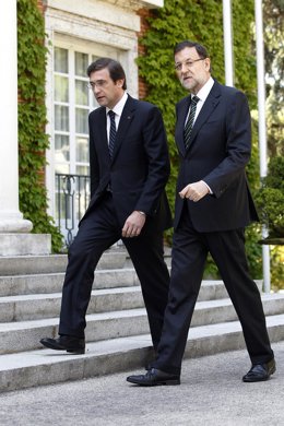 Passos Coelho y Rajoy en La Moncloa