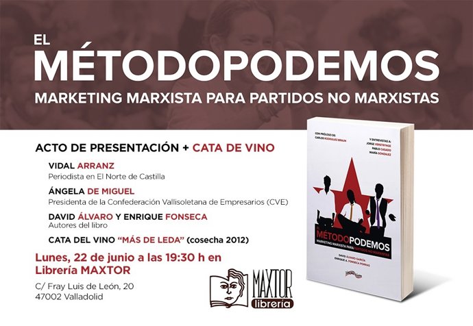 Cartel de presentación de 'El método Podemos' en Valladolid