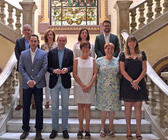 María Gámez, Conejo y resto de concejales del grupo PSOE en Ayuntamiento Málaga