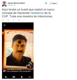 Tuit amenazante denunciado por el exalcalde de Badalona