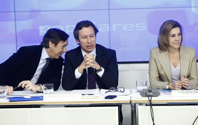 Rafael Hernando, Carlos Floriano y María Dolores de Cospedal 