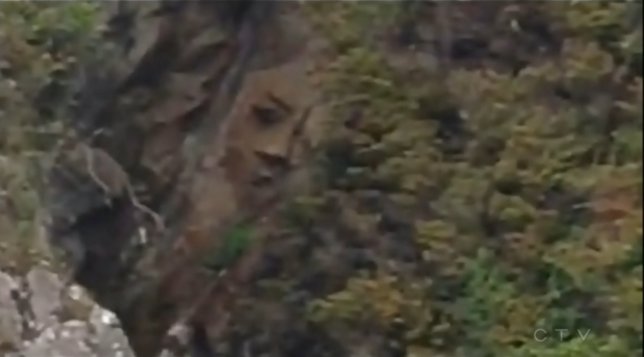 Rostro hallado en un acantilado en Canadá