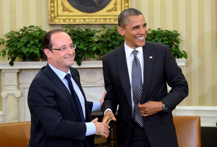 Hollande Y Obama Antes De La Cumbre Del G8