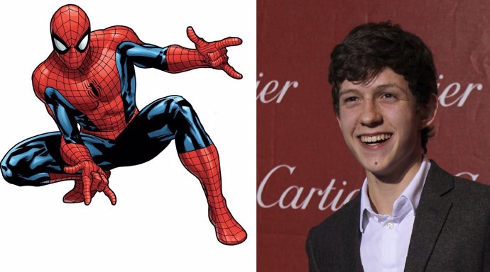 Spiderman y el actor Tom Holland