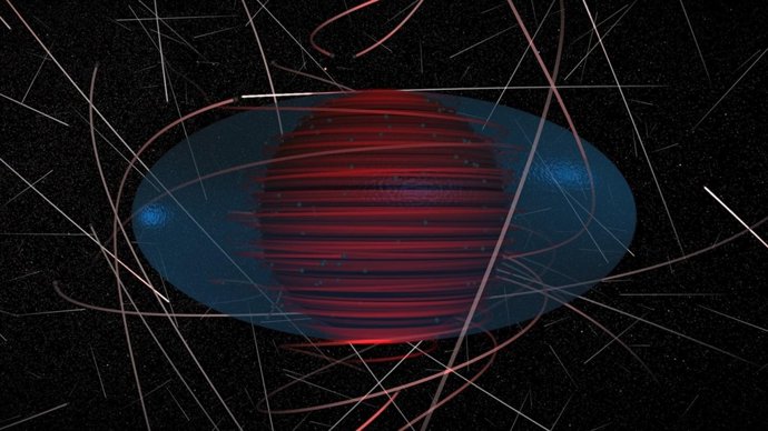 Atracción de materia oscura por un agujero negro